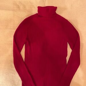 GAP Women's Merino Vibrant Red Turtleneck Sweater